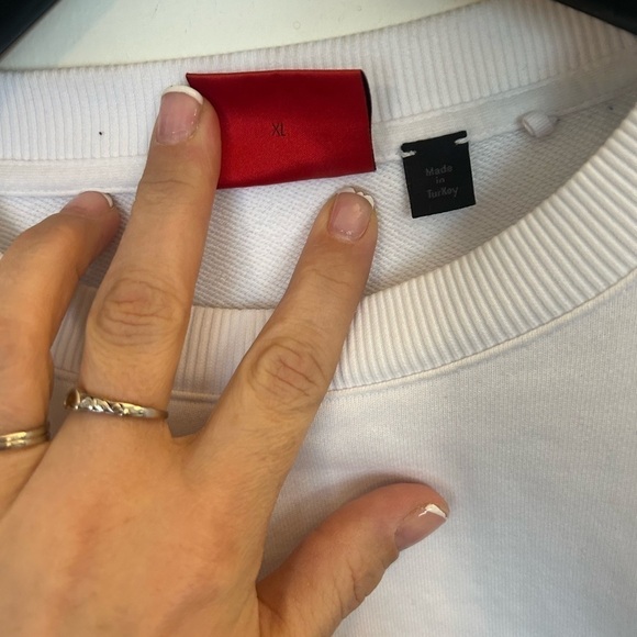 Hugo men's XL White crewneck sweater with black logos - Picture 9 of 12